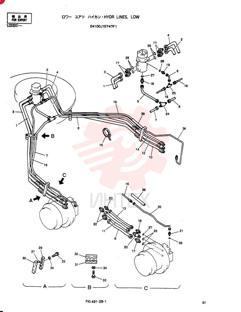 HYDR LINES, LOW 24100J15748F1 (1)
