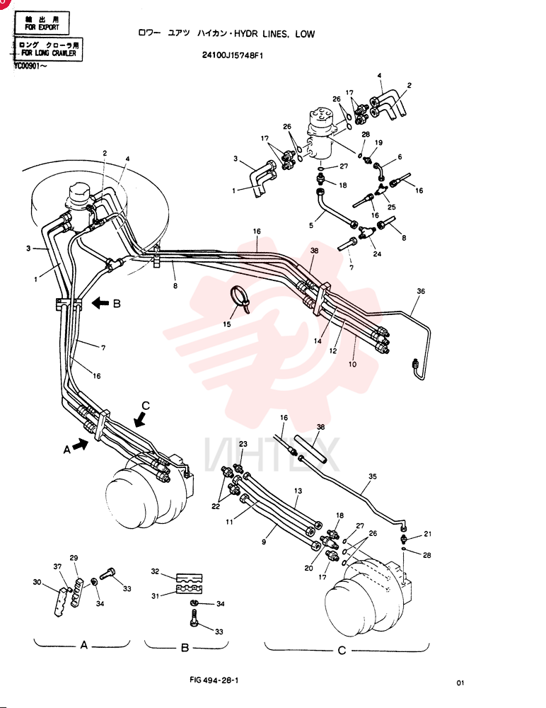 HYDR LINES, LOW 24100J15748F1 (2)