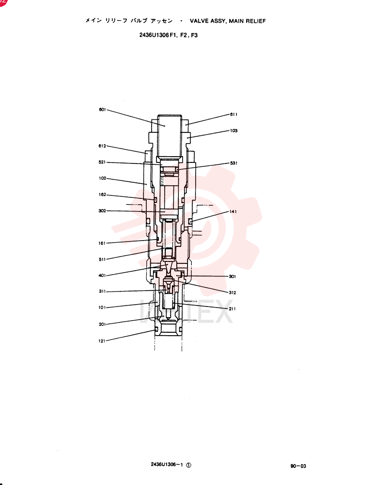 VALVE ASSY, MAIN RELIEF 2436U1306F1-F3
