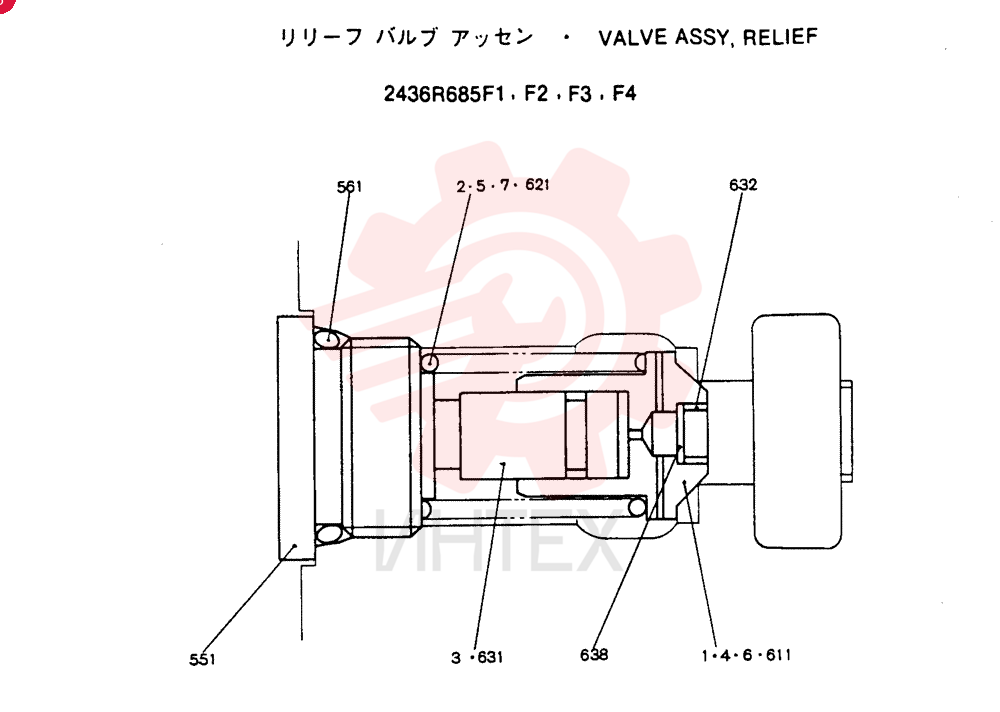 VALVE ASSY, RELIEF 2436R685F1-F4