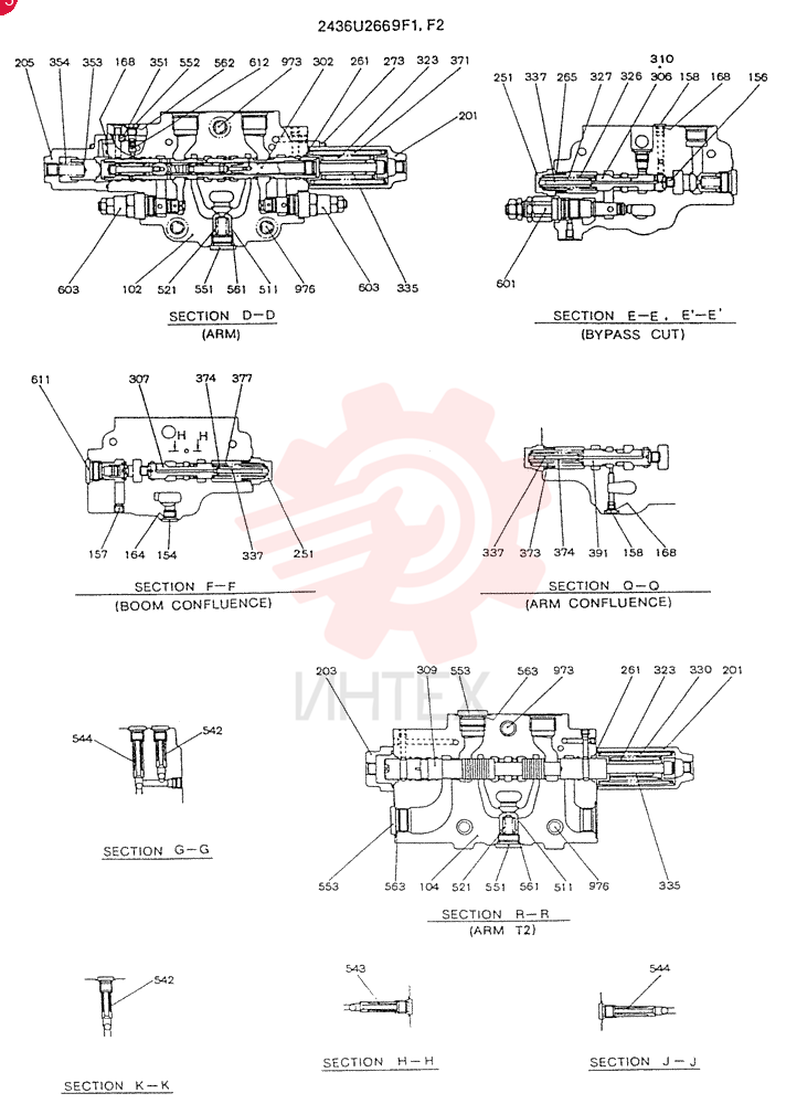 Схема (SK300LC) - MARK III EXCAVATOR ASN YC01031 (1/93-12/93) 2436U2669F1 (2)