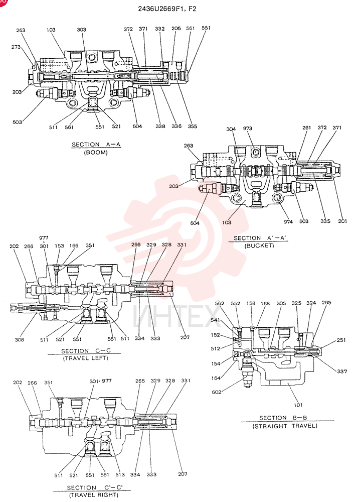 Схема (SK300LC) - MARK III EXCAVATOR ASN YC01031 (1/93-12/93) 2436U2669F1 (3)
