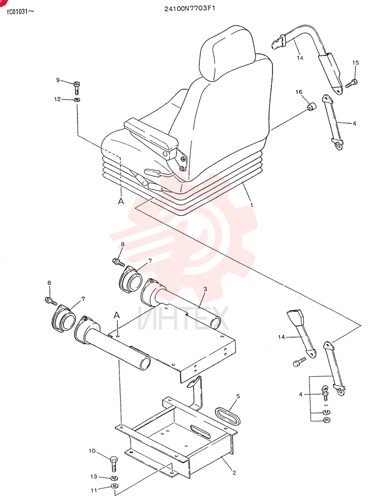 Схема (SK300LC) - MARK III EXCAVATOR ASN YC01031 (1/93-12/93) 24100N7703F1