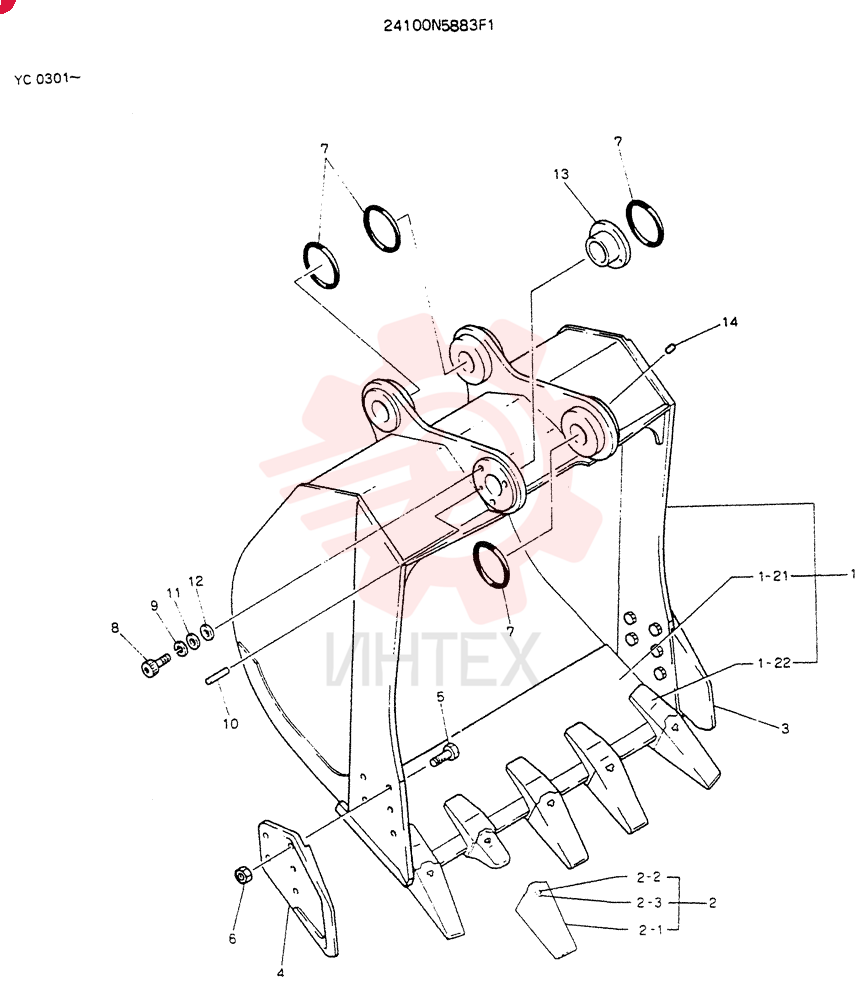 BUCKET ASSY, 1.4M³  (FOR NORTH AMERICA)
