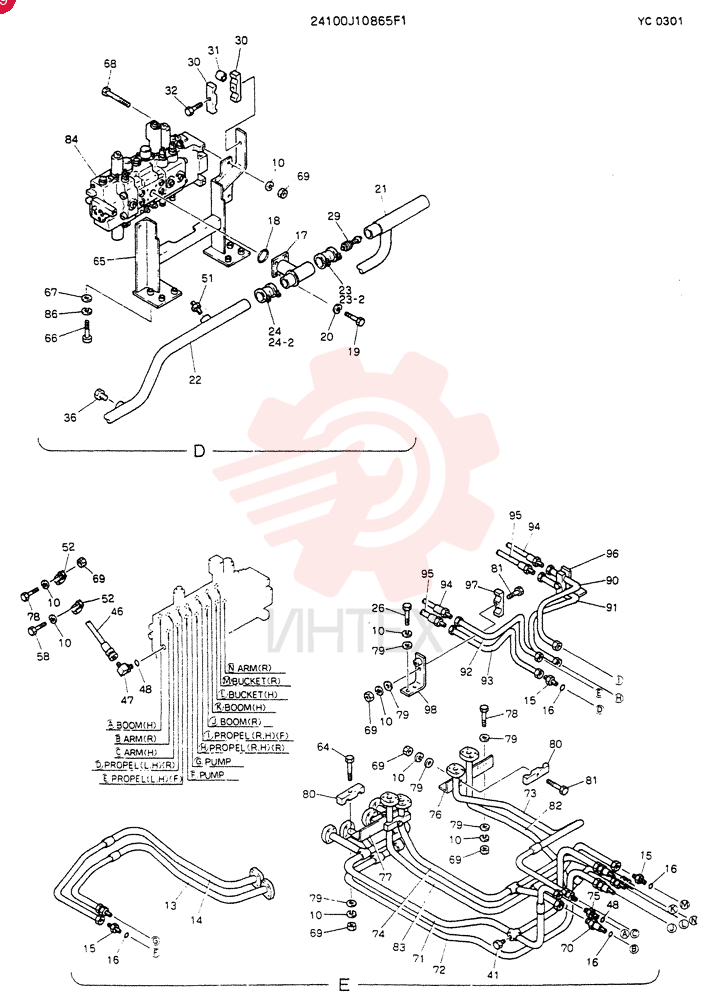 HYDR LINES, UPP 24100J10865F1 (2)