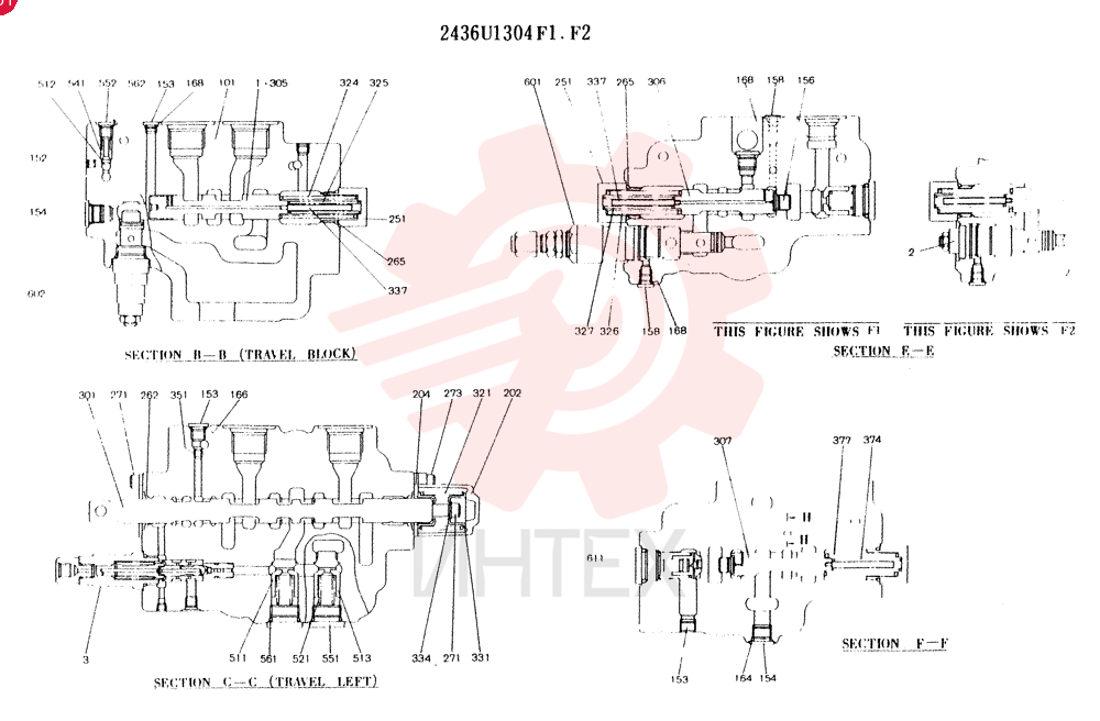 Схема (SK300LC) - MARK III EXCAVATOR ASN YC0738-0815 (1/93-12/93) 2436U1304F1 (4)