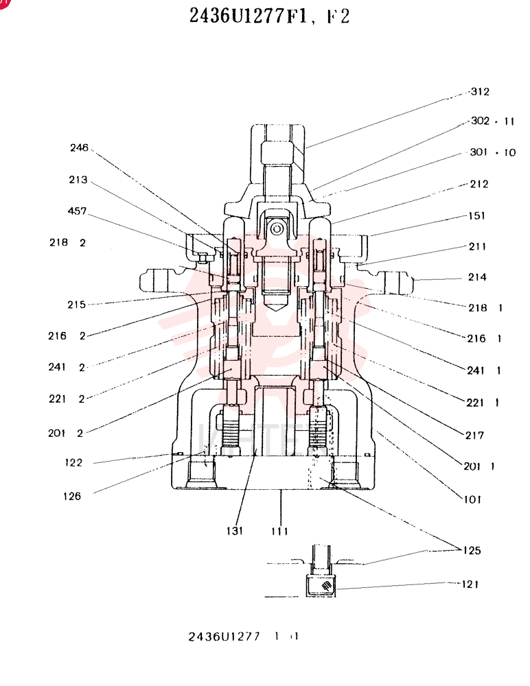 Схема (SK300LC) - MARK III EXCAVATOR ASN YC0738-0815 (1/93-12/93) 2436U1277F1
