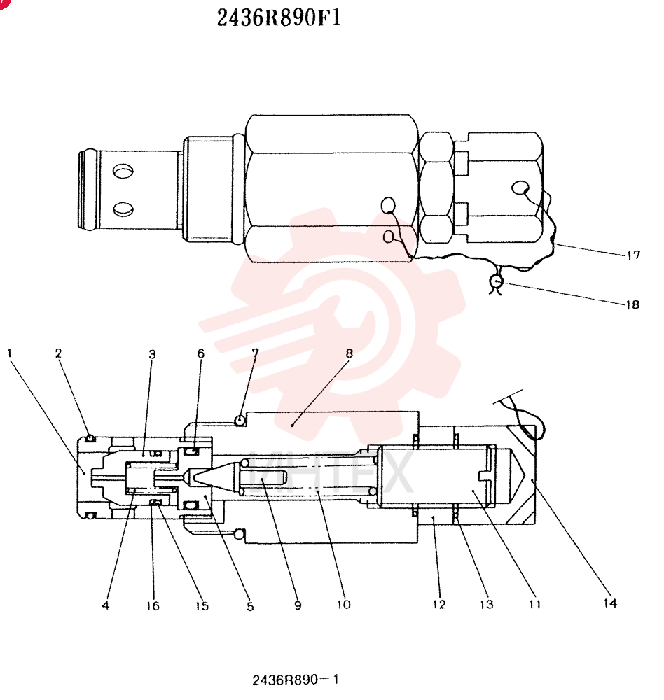 VALVE ASSY, RELIEF, CONSISTS OF THE FOLLOWING PARTS 2436R890F1