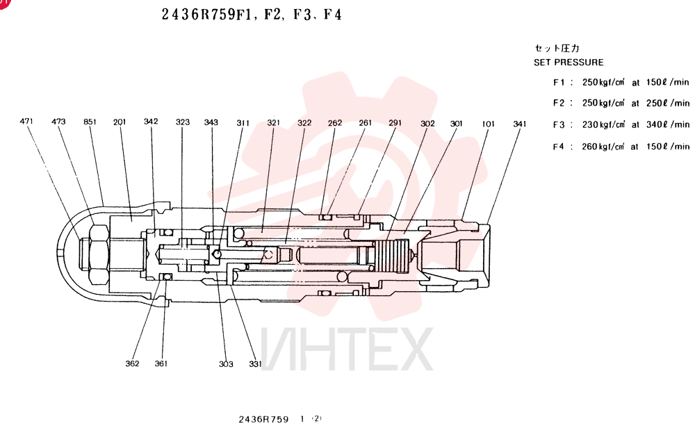VALVE PRESSURE RELIE 2436R759F1