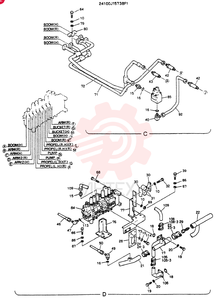 HYDR LINES UPP 24100J15738F1 (1)