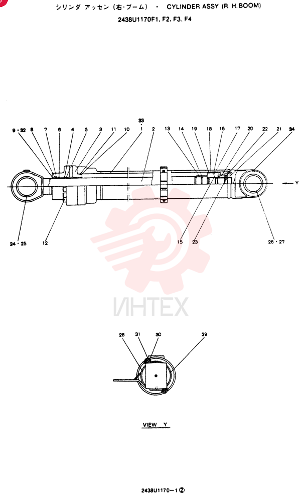 Схема (SK300LC) - MARK IV EXCAVATOR BTW YCU0301 - YCU0500 (1/95-12/95) 2438U1170F1