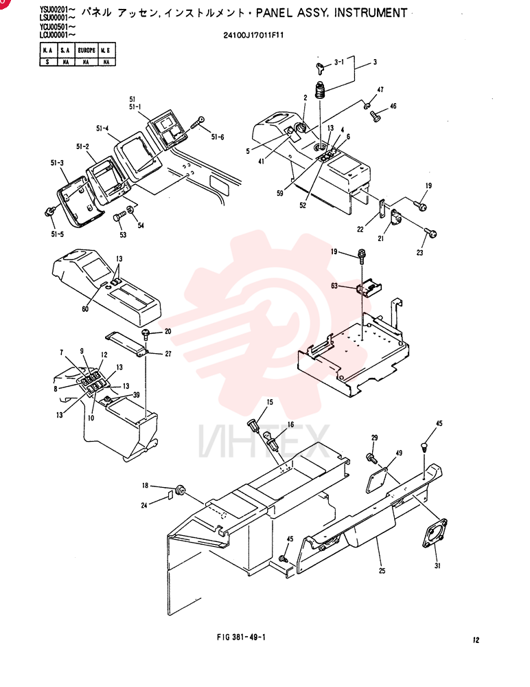 PANEL ASSY, INSTRUMENT 24100J17011F11