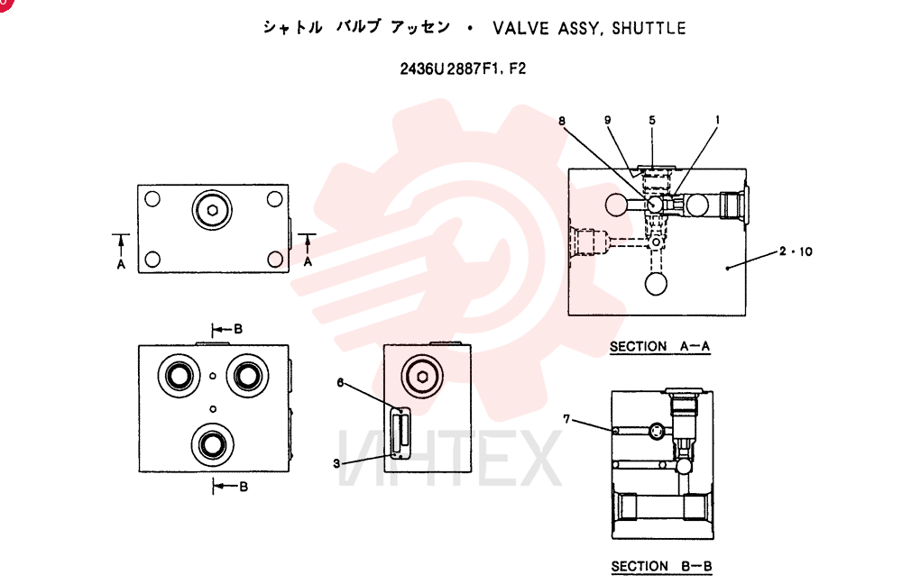 VALVE ASSY, SHUTTLE, CONSISTS OF THE FOLLOWING PARTS 2436U2887F1