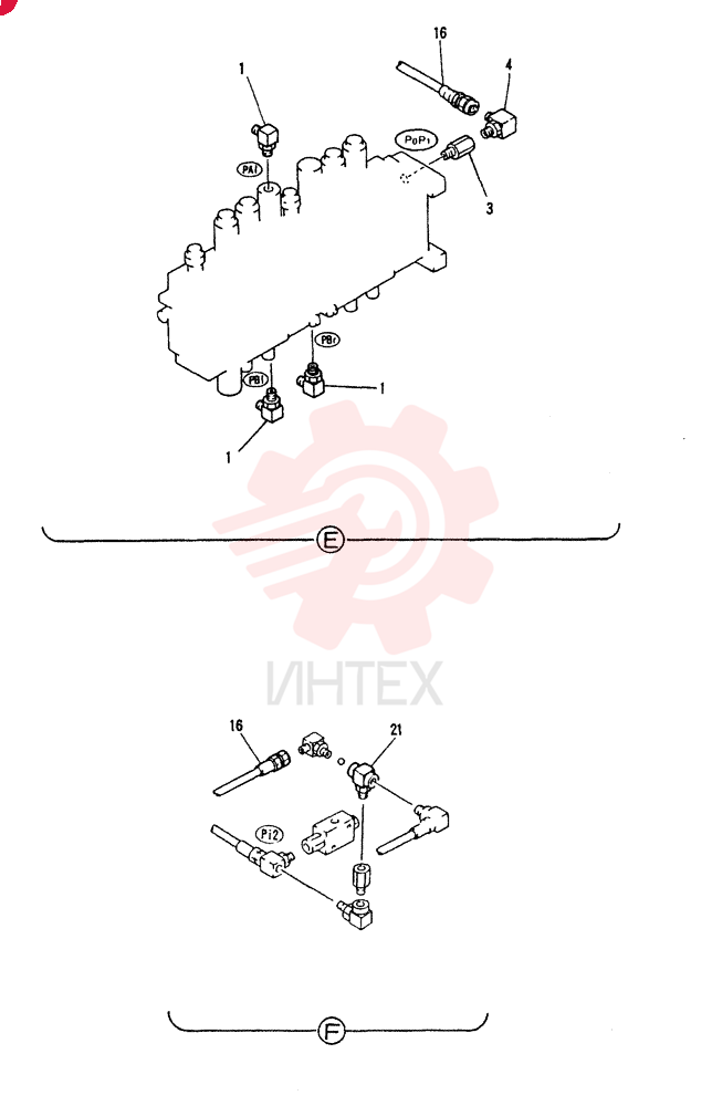 90 ELBOW,Male, 30 Degree Fl, PF 3/8" x PF 3/8", O-Ring ZH32X06000 (1)