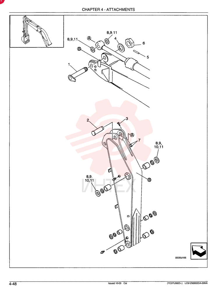 ARM INSTALLATION, MASS EXCAVATOR LC12BU0006F1