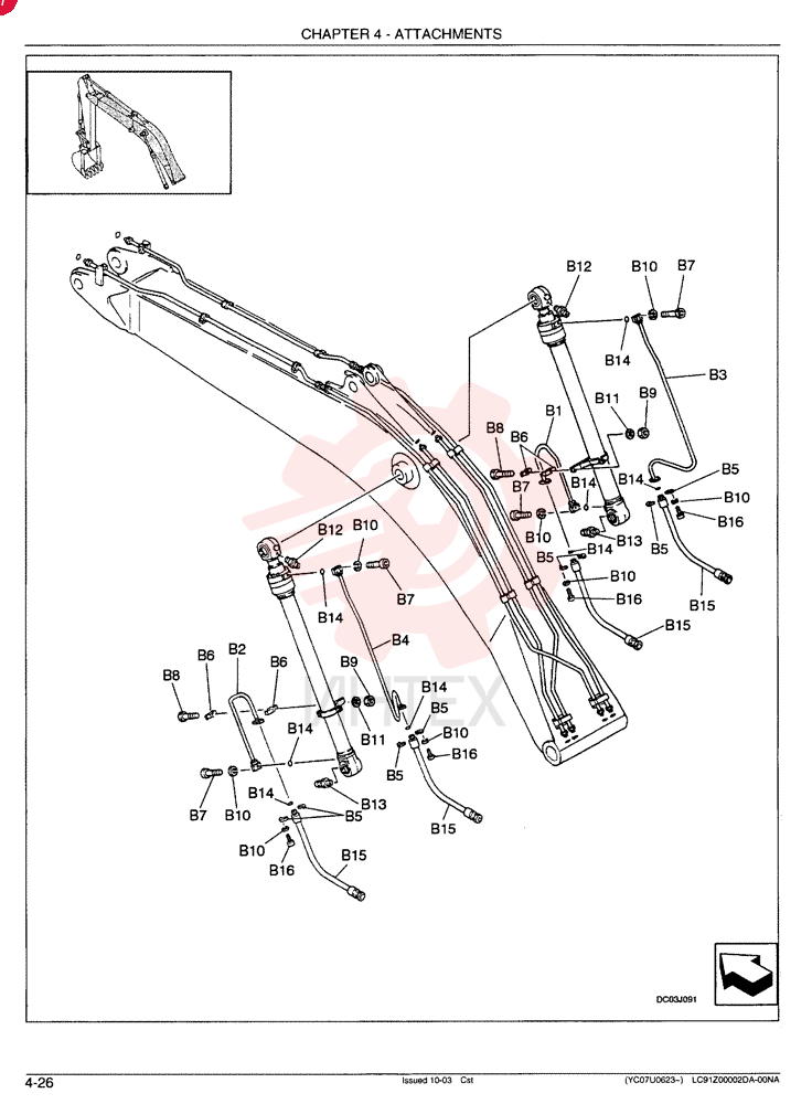 HYDRAULIC LINES, BOOM CYLINDER LC42H00023F1