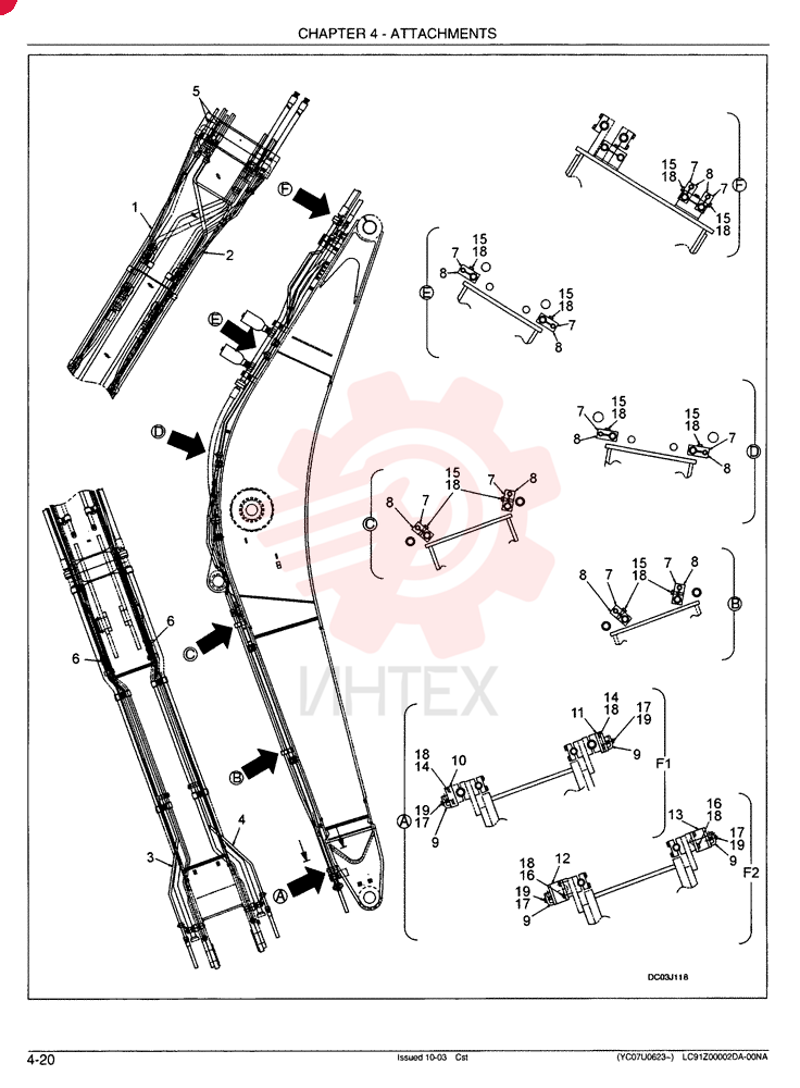 HYDRAULIC LINES, BOOM, STANDARD BOOM ROTATION LC42H00108F1