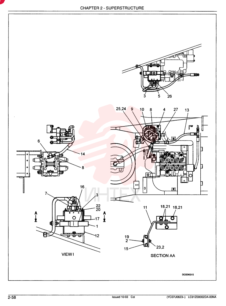 HYDRAULIC LINES, UPPER (ROTARY CIRCUIT) LC03H00036F1