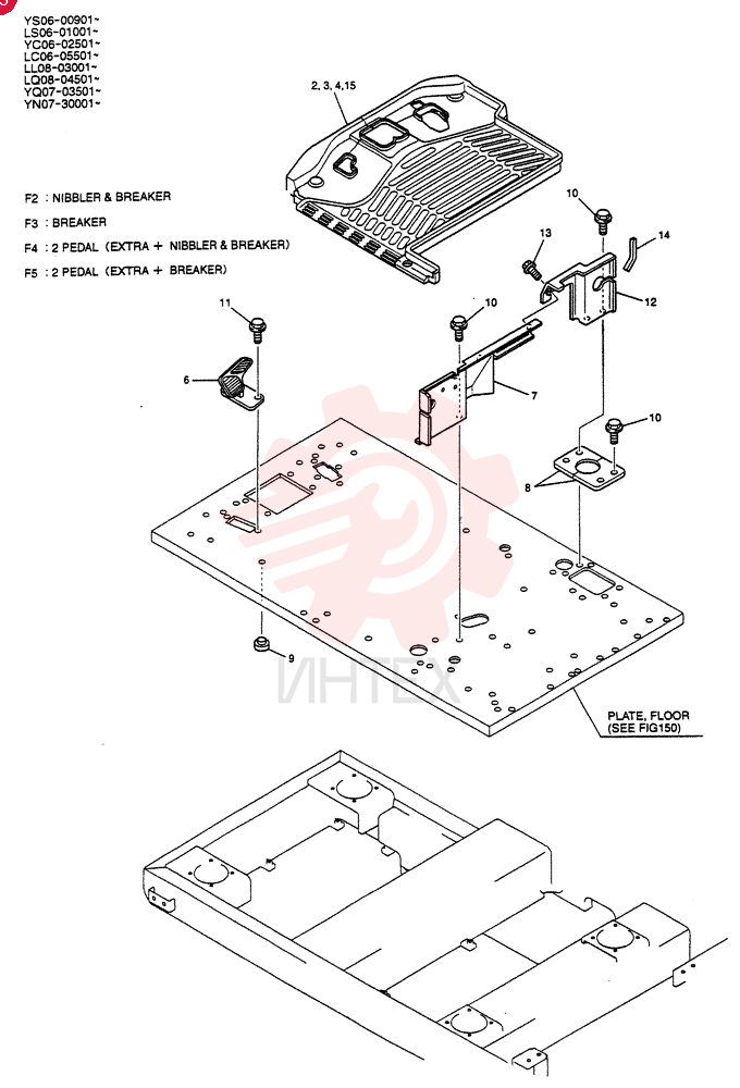PLATE GROUP, FLOOR (NIBBLER & BREAKER) YN03M00033F2
