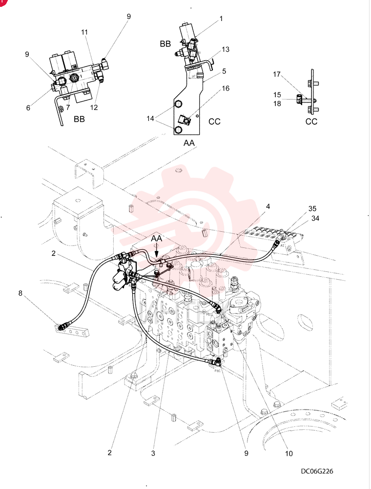 CONTROL LINES, VALVE ROTARY SEE 1.036 & 1.037