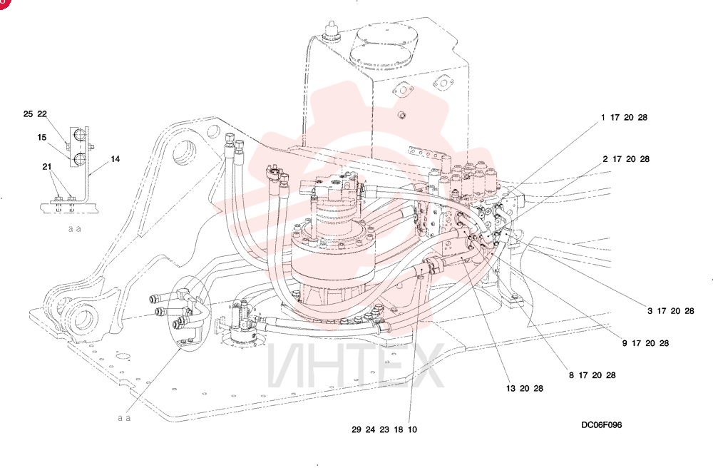 HYD LINES, UPP (ROTATION) BASE LC03H00047F1