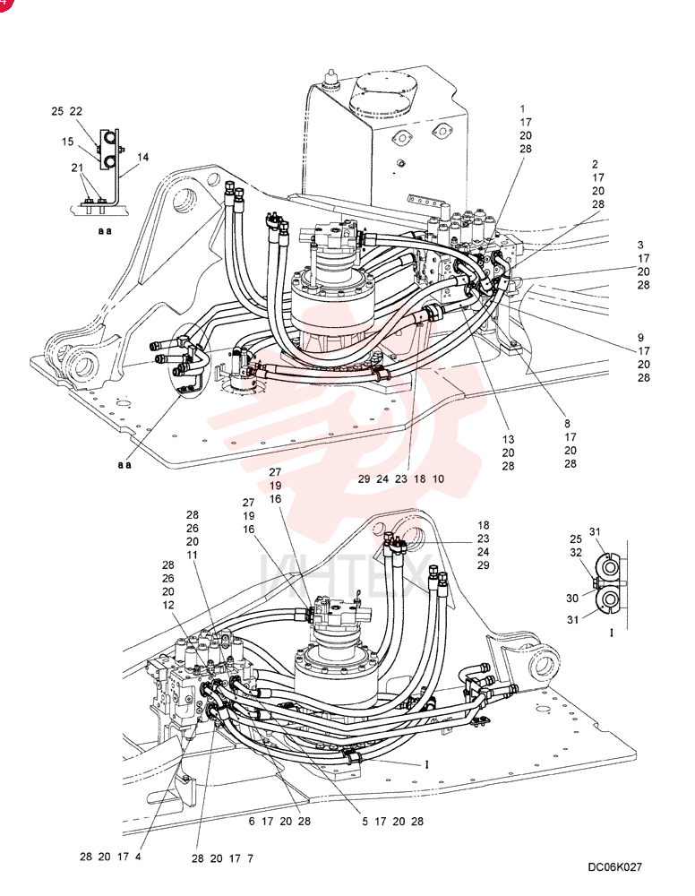 HYD LINES, UPPER (ROTATION W/ NIBBLER & BREAKER), Figure 1 of 3