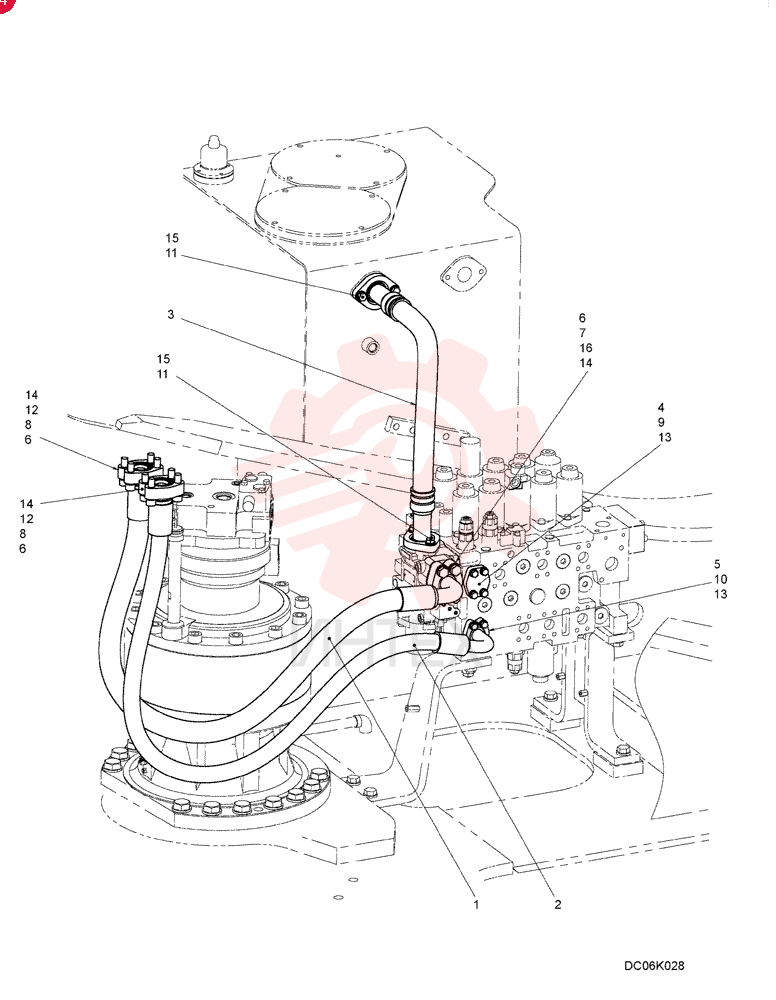 HYD LINES, UPPER (ROTATION W/ NIBBLER & BREAKER), Figure 2 of 3