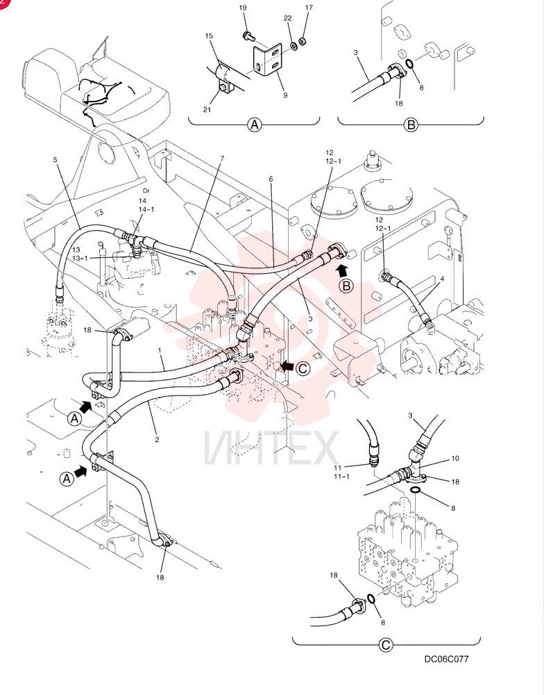 HYDRAULIC LINES, RETURN INCLUDE 1 - 22