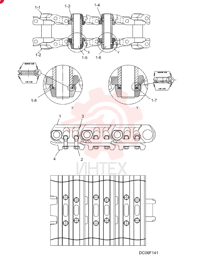 SHOE ASSY, 700mm Long (27-1/2 in) DOUBLE GROUSER