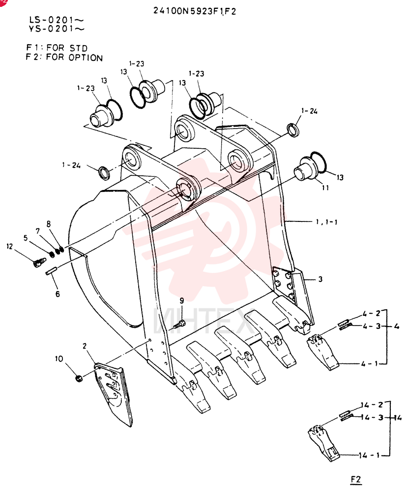 BUCKET ASSY, 1.6M³ (2.09 cu.yd)