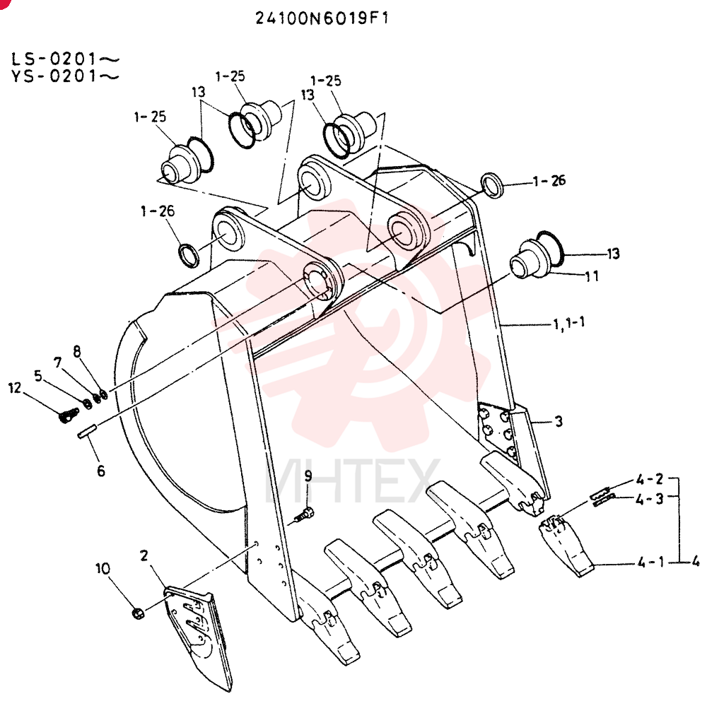 BUCKET ASSY, 2.0M³ (2.62 CU.YD)