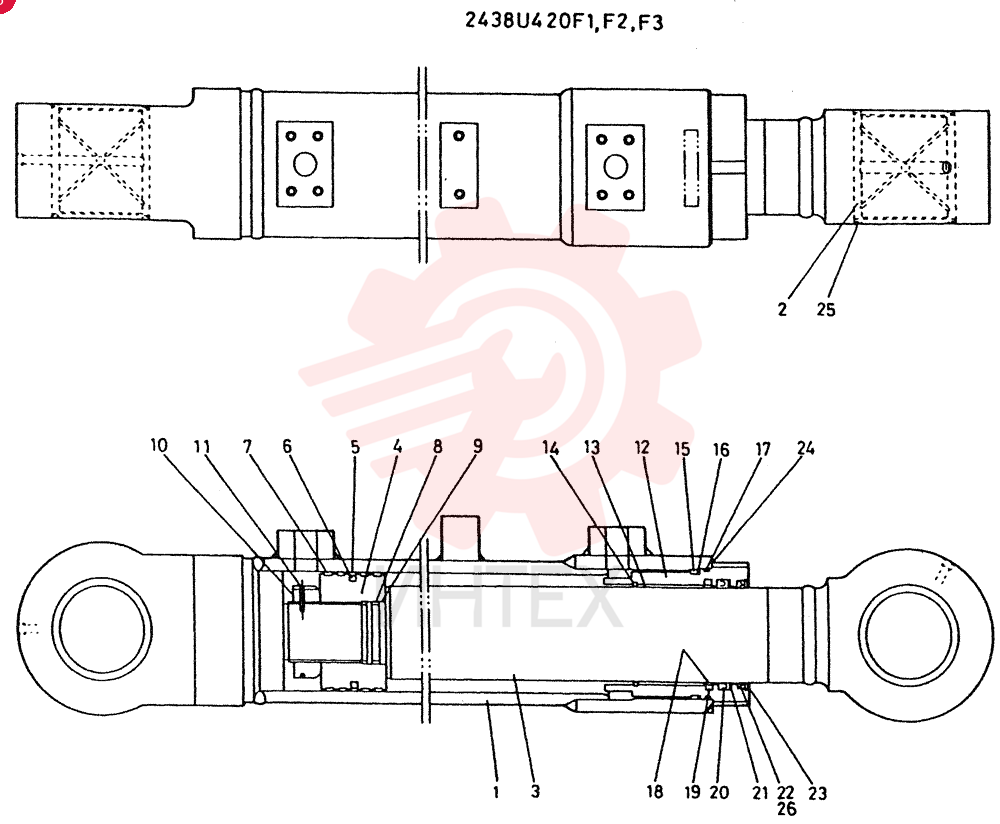 CYLINDER ASSY, BUCKET 2438U420F1