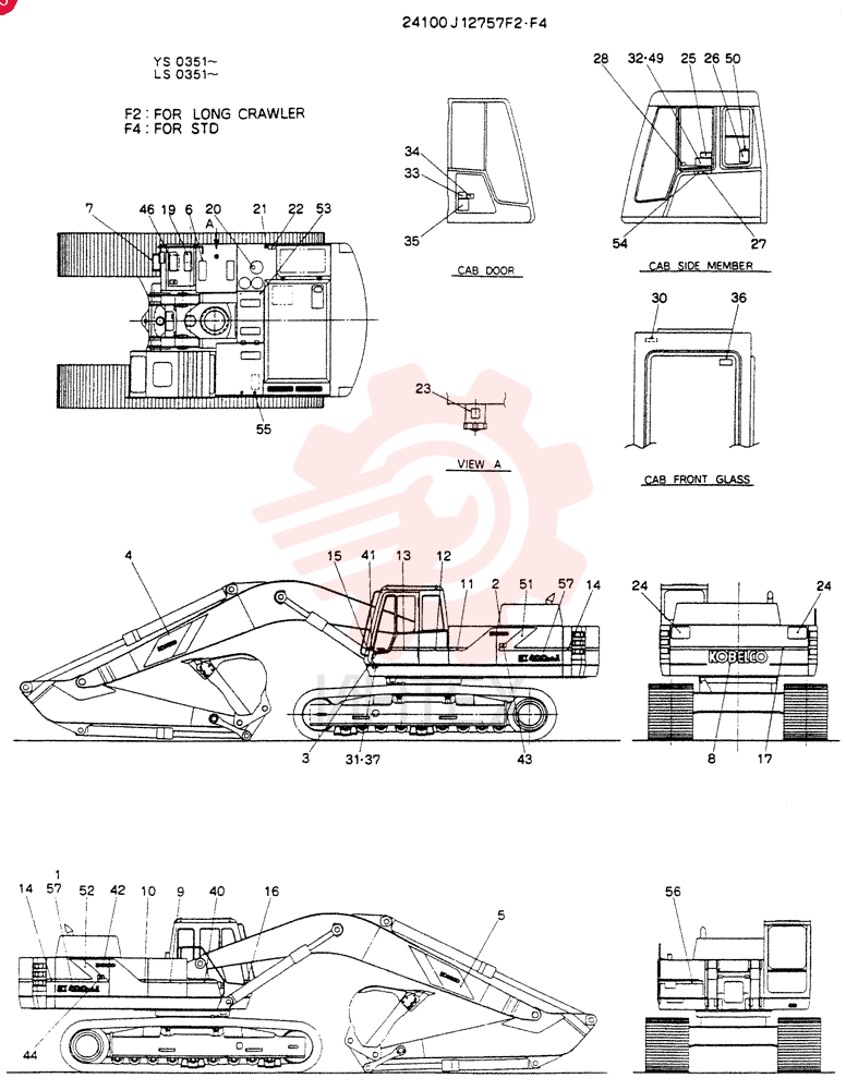 LABEL, NAME-PLATE (FOR LONG CRAWLER) 24100J12757F2