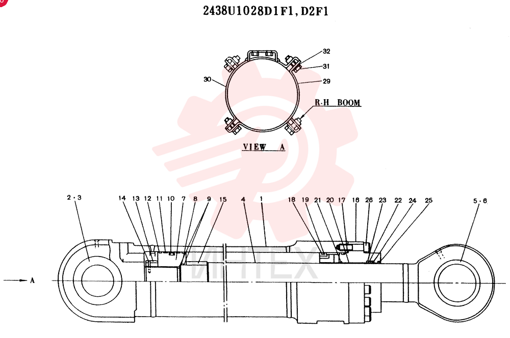 Схема (SK400) - MARK II EXCAVATOR ASN LS0351 (1/93-12/01) 2438U1028D1F1