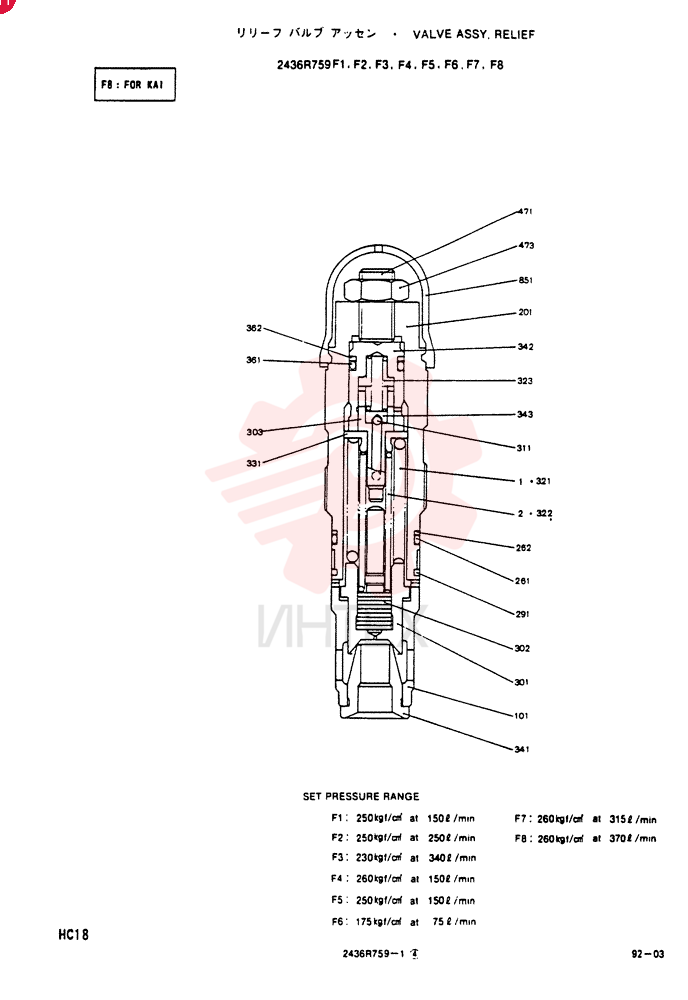 VALVE PRESSURE RELIE 2436R759F1