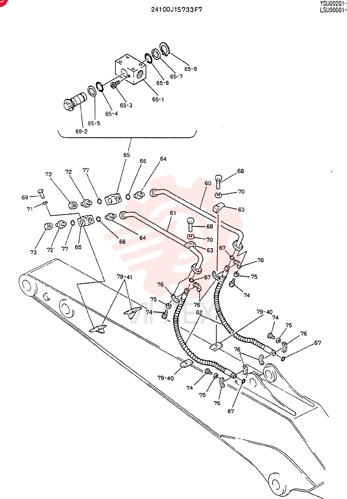 ARM ASSY, 3.45M 24100J15733F7 (1)