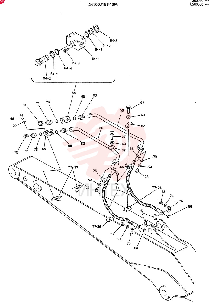 ARM ASSY, SHORT 3.0M 24100J15649F5 (1)