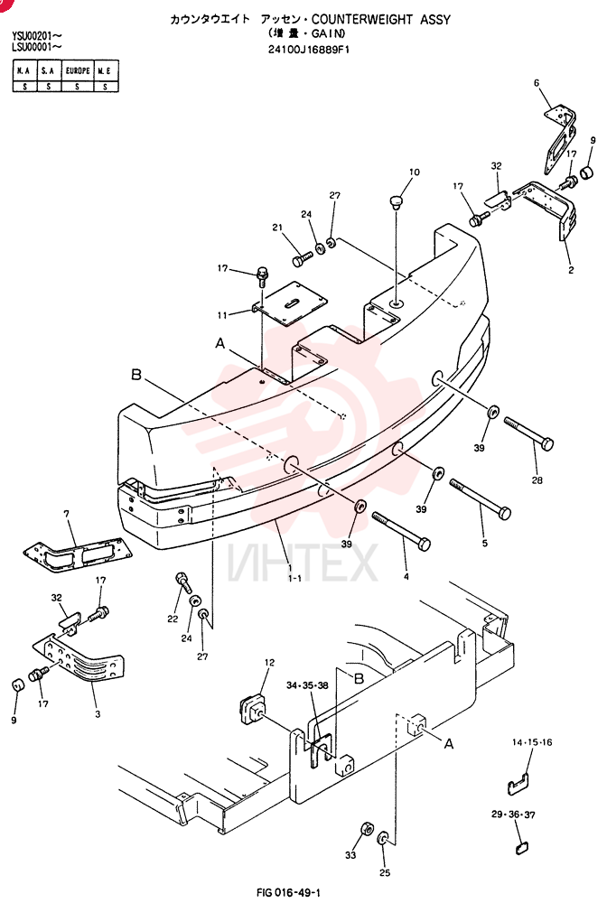 COUNTERWEIGHT ASSY 24100J16889F1