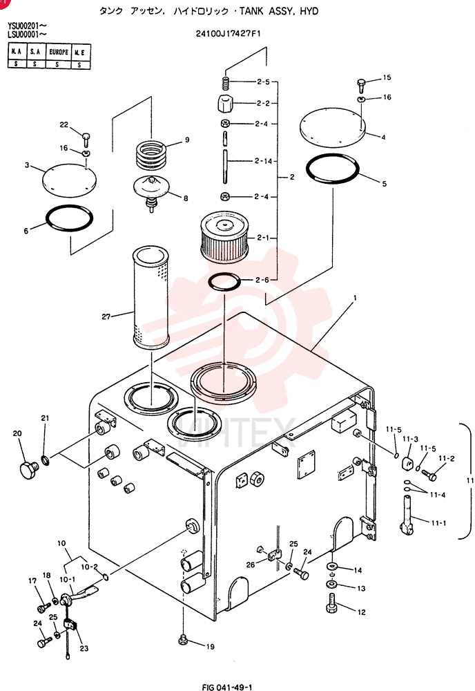 TANK ASSY, HYD 24100J17427F1