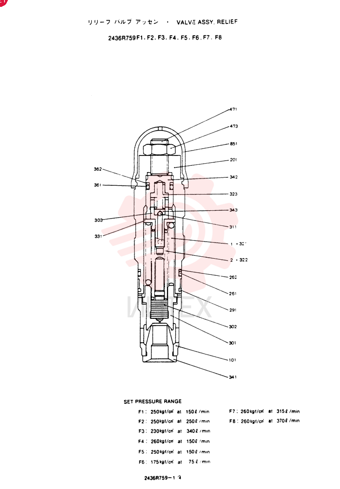 VALVE PRESSURE RELIE 2436R759F1