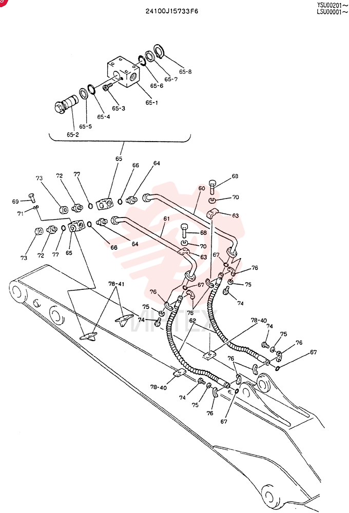 ARM ASSY, 3.45M 24100J15733F6 (1)