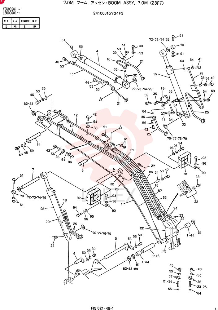BOOM ASSY, 7.0M 24100J15734F3