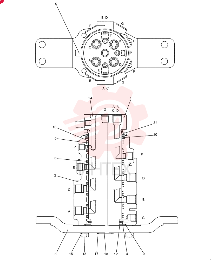 HYDRAULIC SWIVEL 24100J12703F1