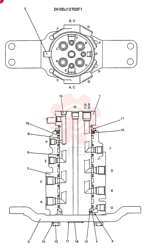 HYDRAULIC SWIVEL 24100J12703F1 (2)