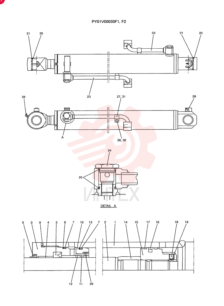 CYLINDER ASSY,BOOM PY01V00030F1,F2
