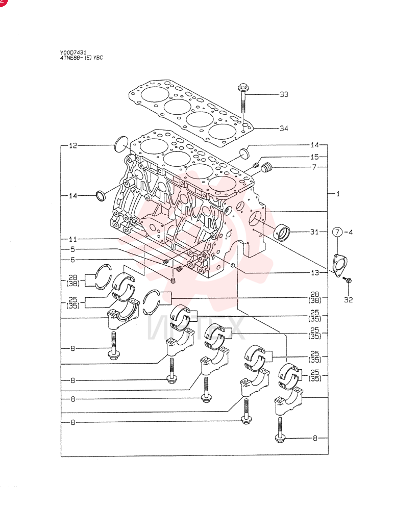 CYLINDER BLOCK (A) 4TNE88-YBC