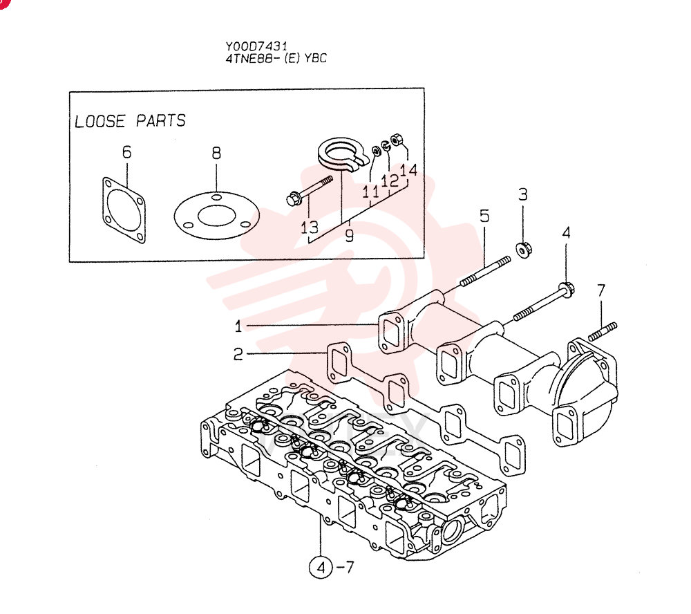 EXHAUST MANIFOLD (A) 4TNE88-YBC