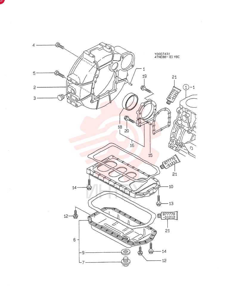 FLY WHEEL HOUSING & OIL PUMP (A) 4TNE88-YBC