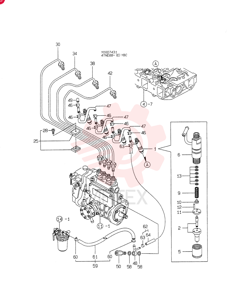 FUEL INJECTION VALVE(A) 4TNE88-YBC