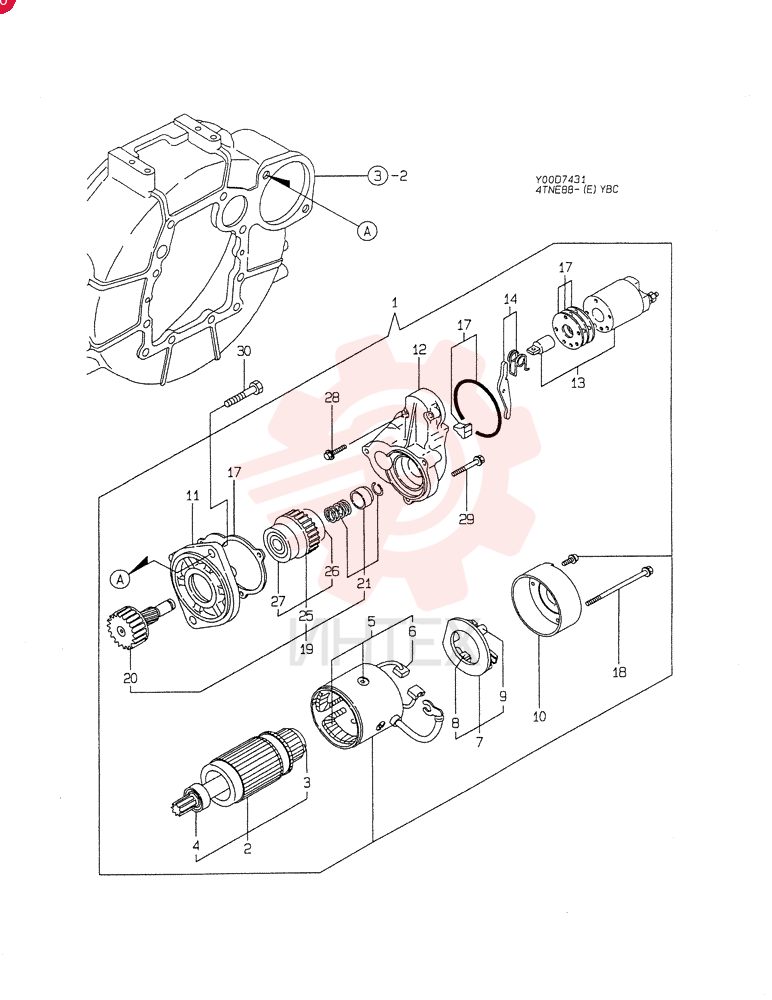 STARTING MOTOR(A) 4TNE88-YBC